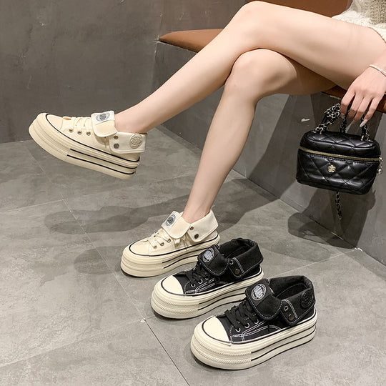 Damen Modische Plateau Sneakers mit hohem Tragekomfort und flexiblem Obermaterial EB