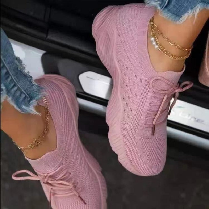 Damen  leichte Strick-Sneaker mit sockenähnlichem Obermaterial, gepolsterter Komfortsohle und flexibler Profil-Laufsohle EB