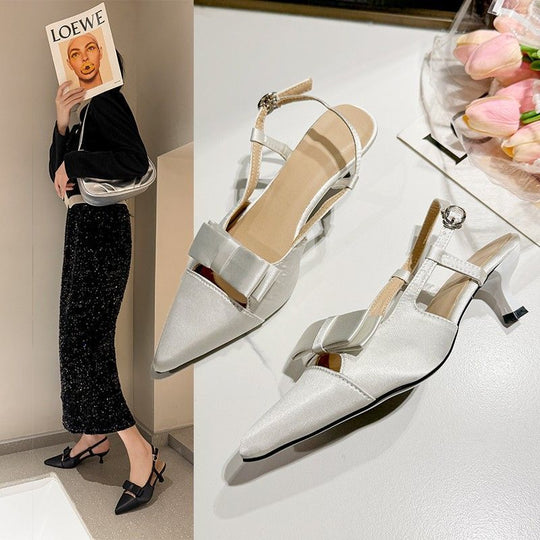 Damen Slingback-Pumps mit eleganter Schleifen-Detail EB