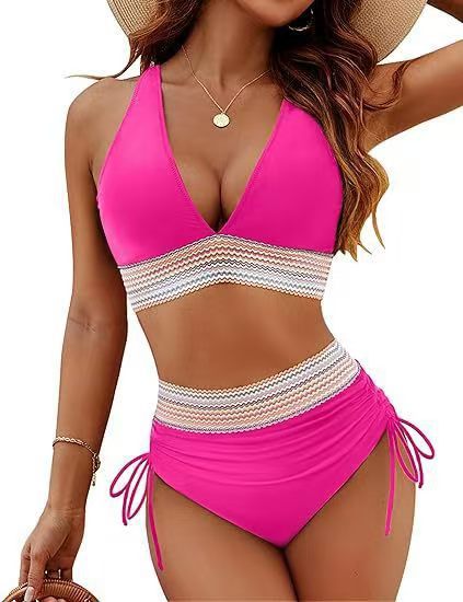 Damen Bikinis mit hoch tailliertem Schnitt und modischen Details EB