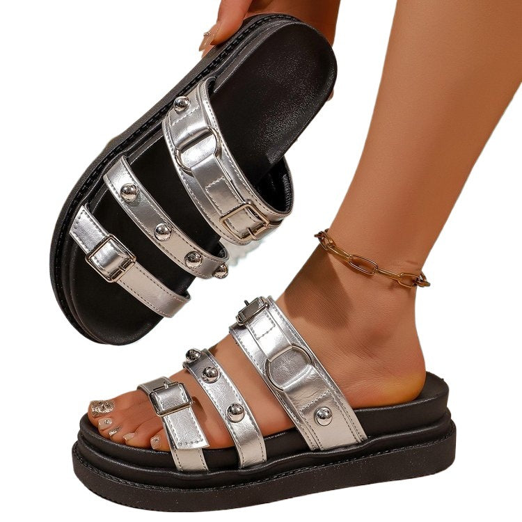 Damen Modische Sandalen mit verstellbaren Schnallen EB