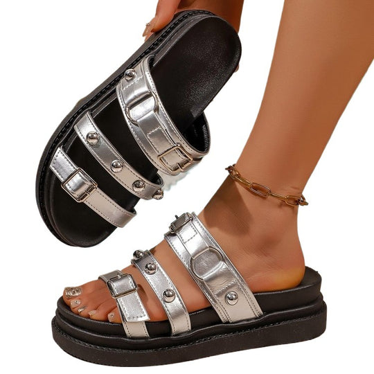 Damen Modische Sandalen mit verstellbaren Schnallen EB