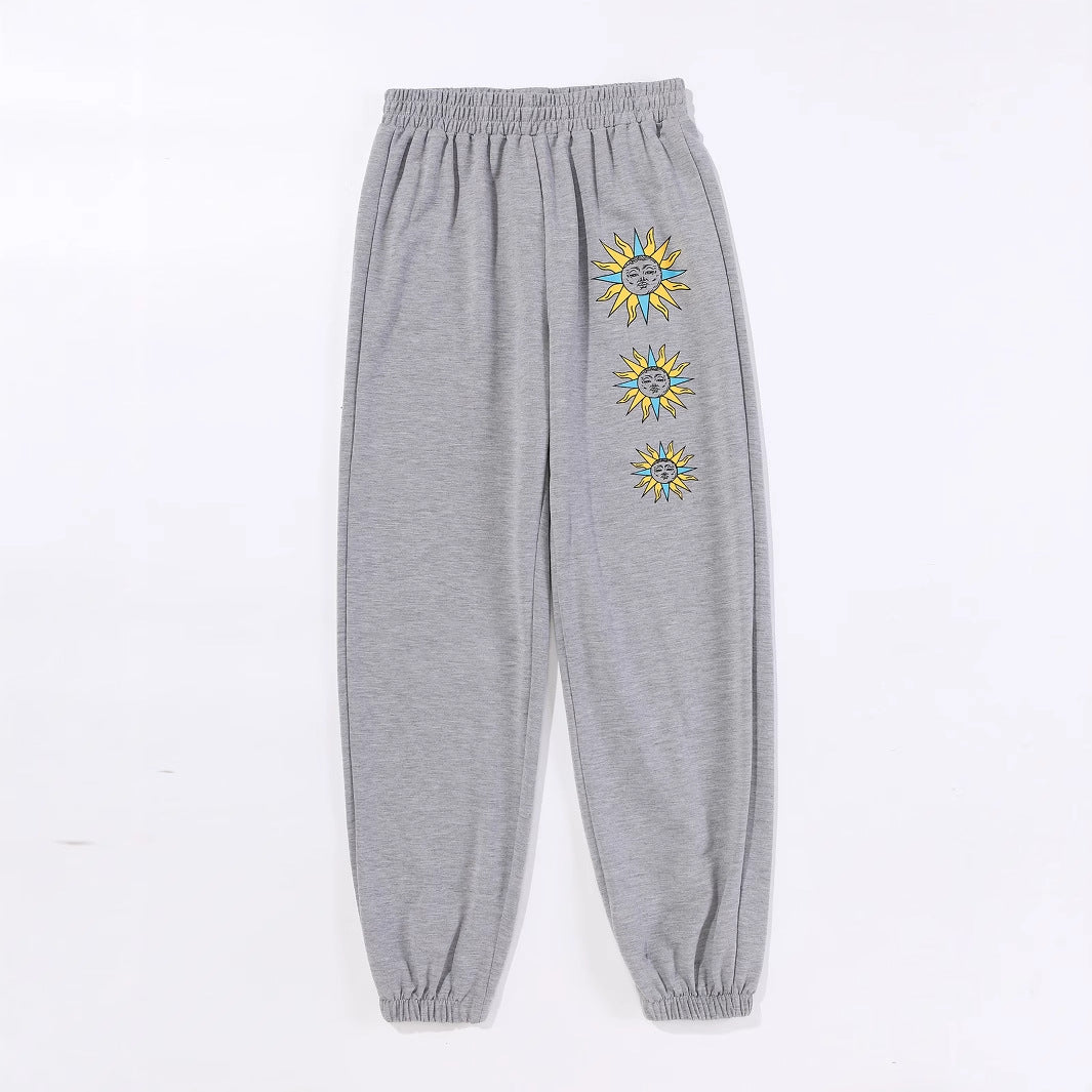 Damen Freizeithose mit buntem Grafikdesign EB