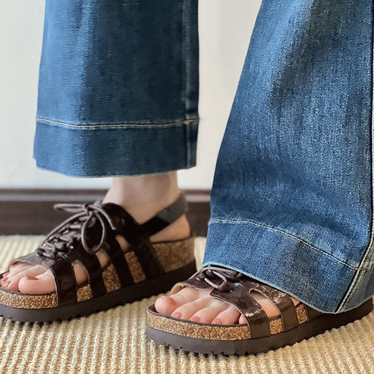 Damen Sandalen mit robustem Schnürsystem und anatomischer Fußbettgestaltung EB