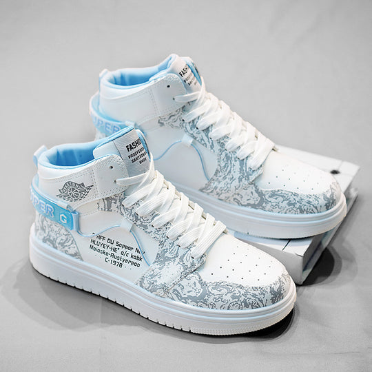 Damen Hohe Sneaker im urbanen Design mit auffälligem Print EB