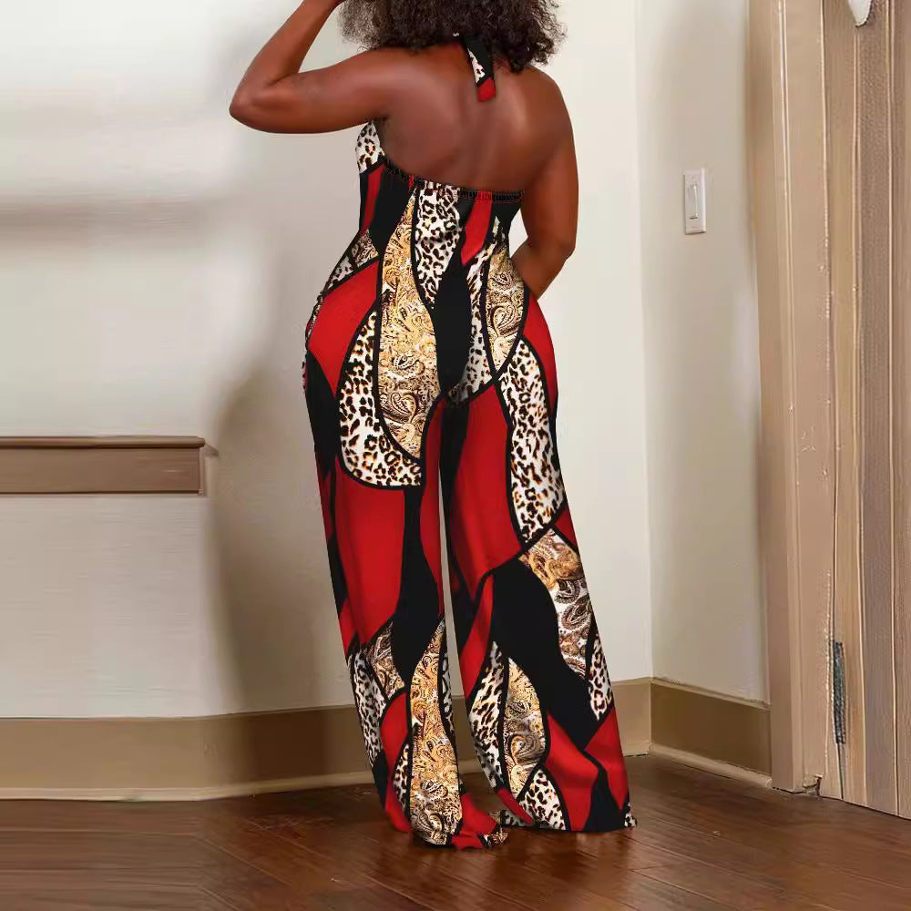 Damen Jumpsuit mit floralem Design und weitem Bein EB