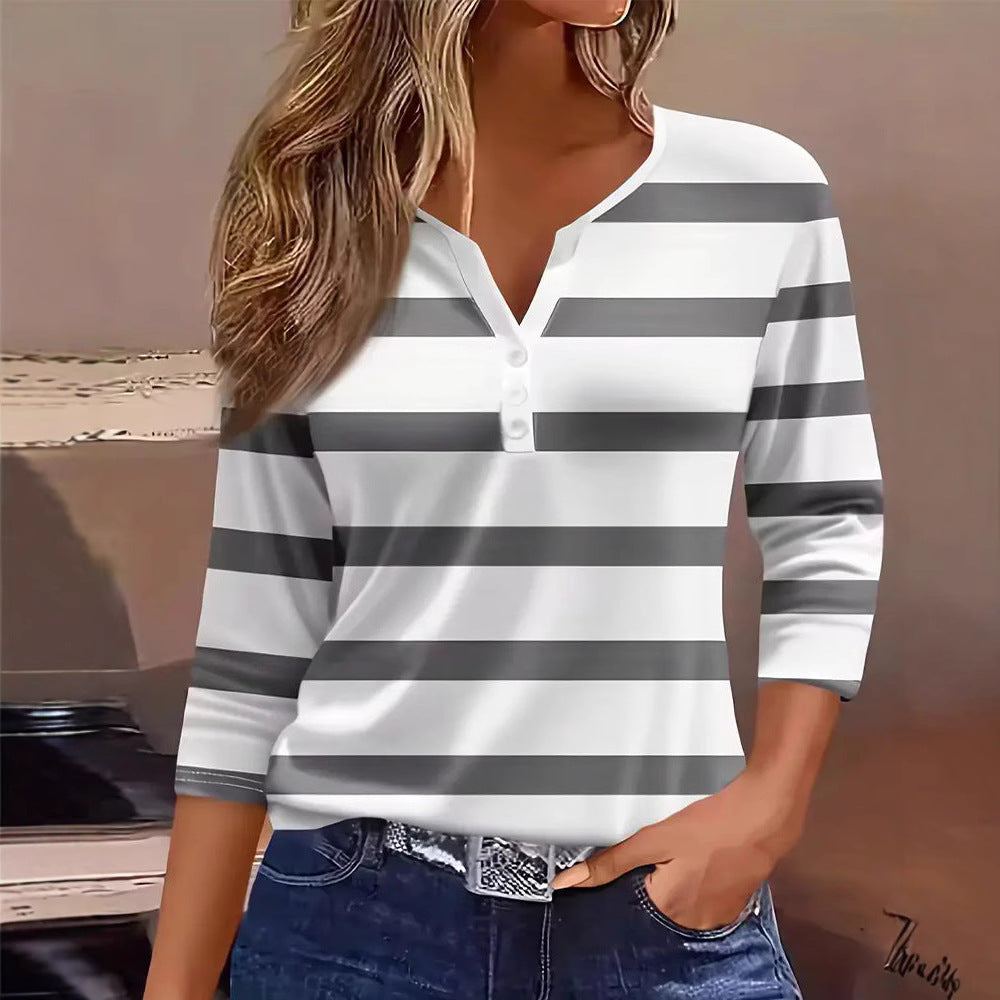 Damen Langarmshirt mit maritimem Streifenmuster Heidi-Mode