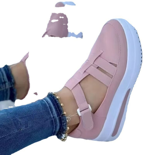 Damen modische Plateau-Sneaker mit elastischen Riemen EB