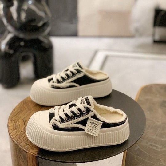 Damen Komfortable Slip-On Sneaker mit modischem Design und stabiler Sohle EB