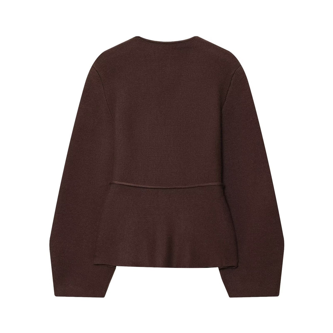 Damen Strickjacke mit eleganter Taillierung und V-Ausschnitt EB