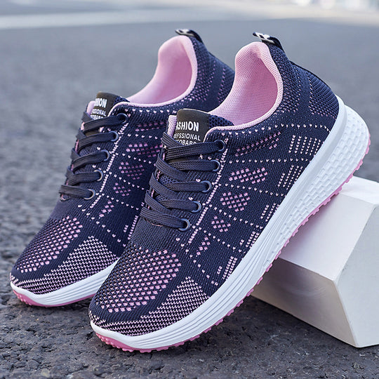 Damen Sportliche und atmungsaktive Fitness-Sneaker mit elastischem Obermaterial EB
