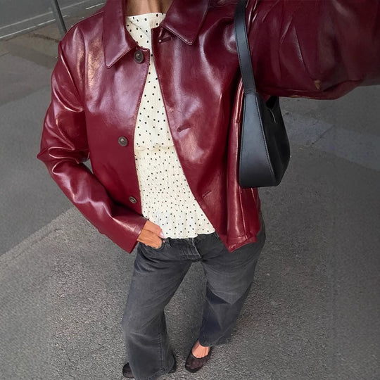 Damen Kunstlederjacke mit eleganter Passform EB