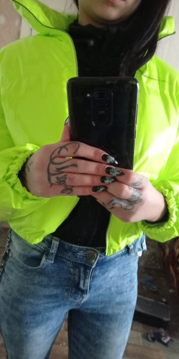 Damen glänzende Steppjacke EB