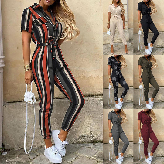 Damen Modischer Jumpsuit mit praktischen Taschen und tailliertem Schnitt EB