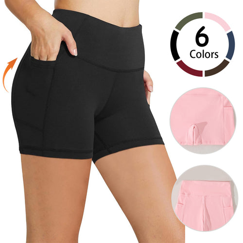Damen Sportliche Kompressions-Shorts mit praktischen Seitentaschen EB