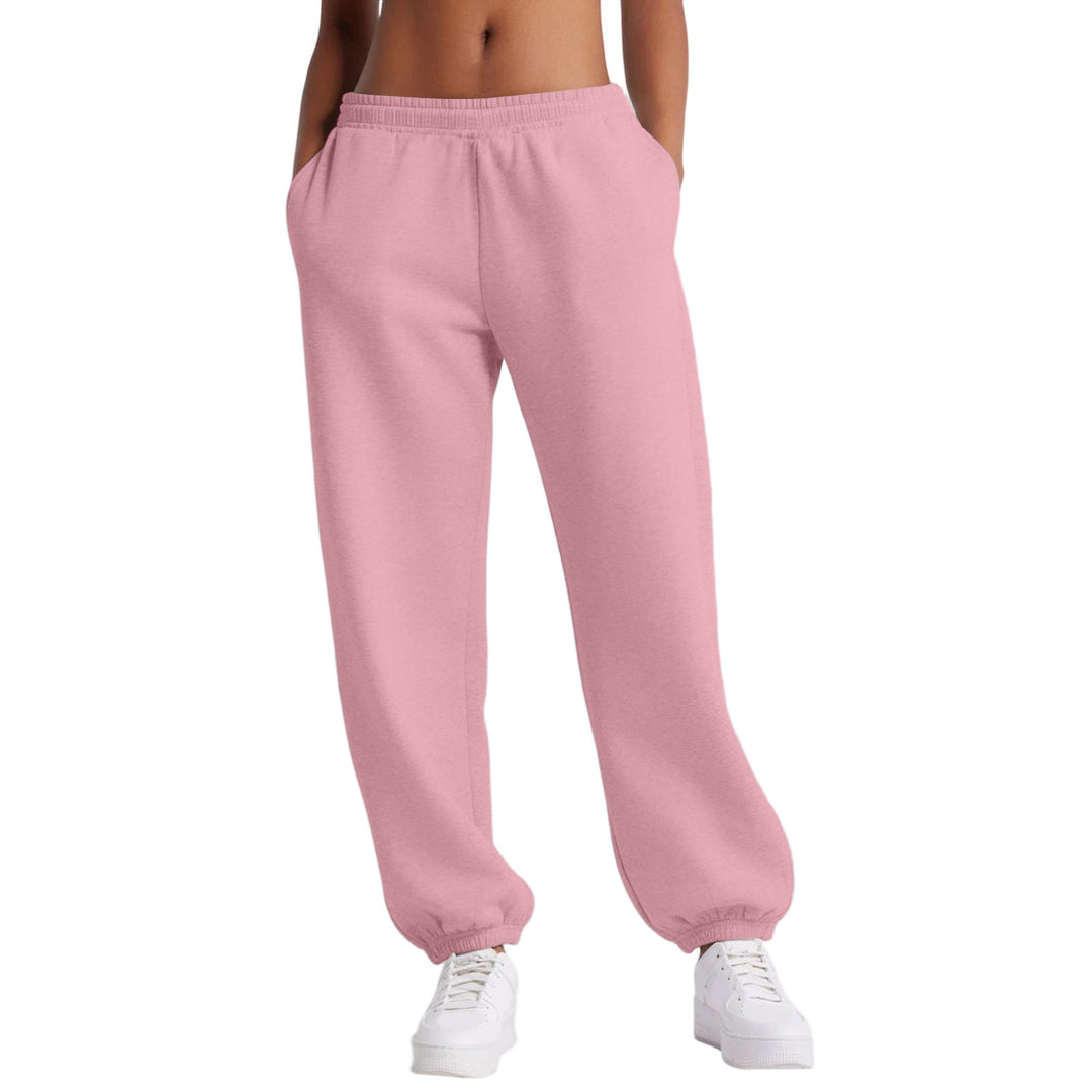 Damen nan schmale High‑Waist Sweat-Jogginghose mit hohem Komfortbund, verstellbarem Kordelzug und elastischen Knöchelbündchen EB
