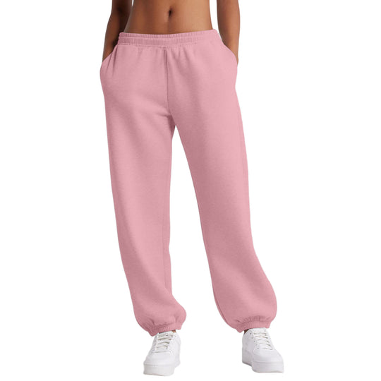 Damen nan schmale High‑Waist Sweat-Jogginghose mit hohem Komfortbund, verstellbarem Kordelzug und elastischen Knöchelbündchen EB