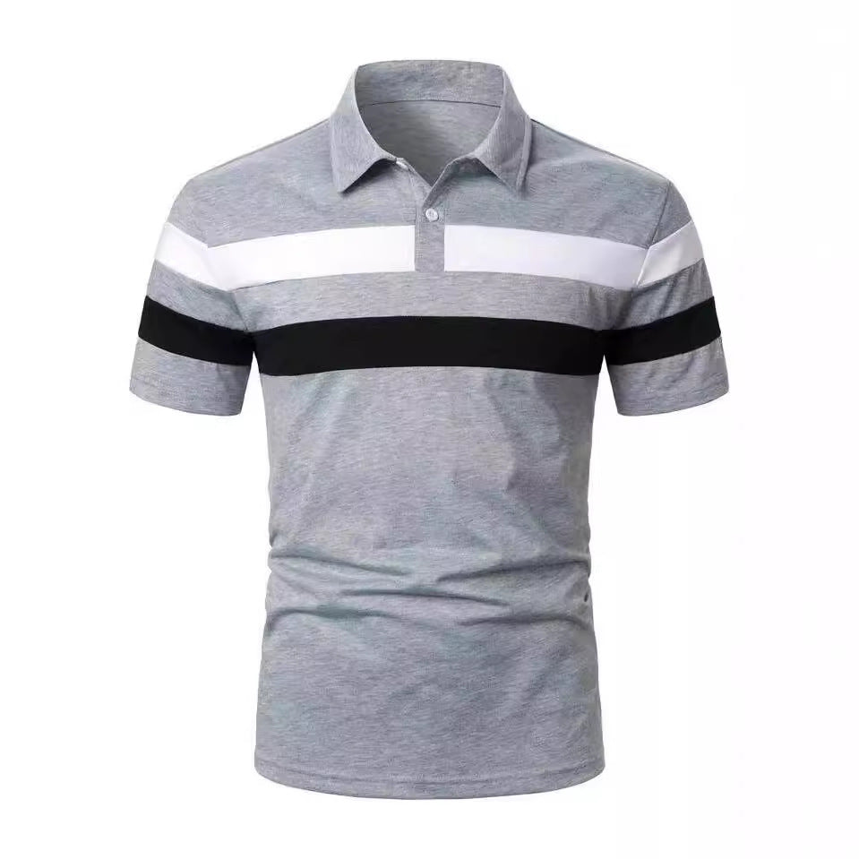 Herren Polohemd mit modernem Farbblockdesign und atmungsaktiven Materialien EB