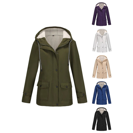 Damen Funktionale Winterjacke mit Fleece-Futter und Kapuze EB