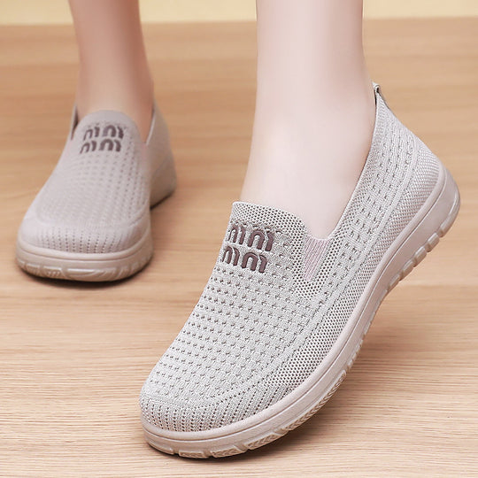 Damen Bequeme Komfort-Sneakers mit atmungsaktivem Strickdesign EB
