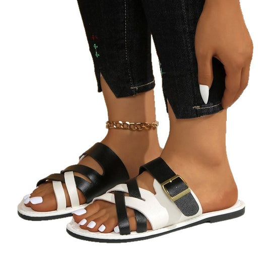 Damen Komfortable Riemchensandalen mit verstellbarem Schnallenverschluss EB