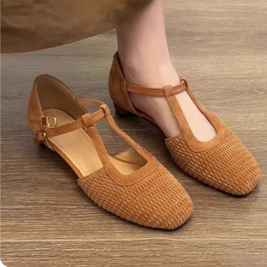 Damen Komfortable Ballerinas mit dekorativem Flechtmuster EB
