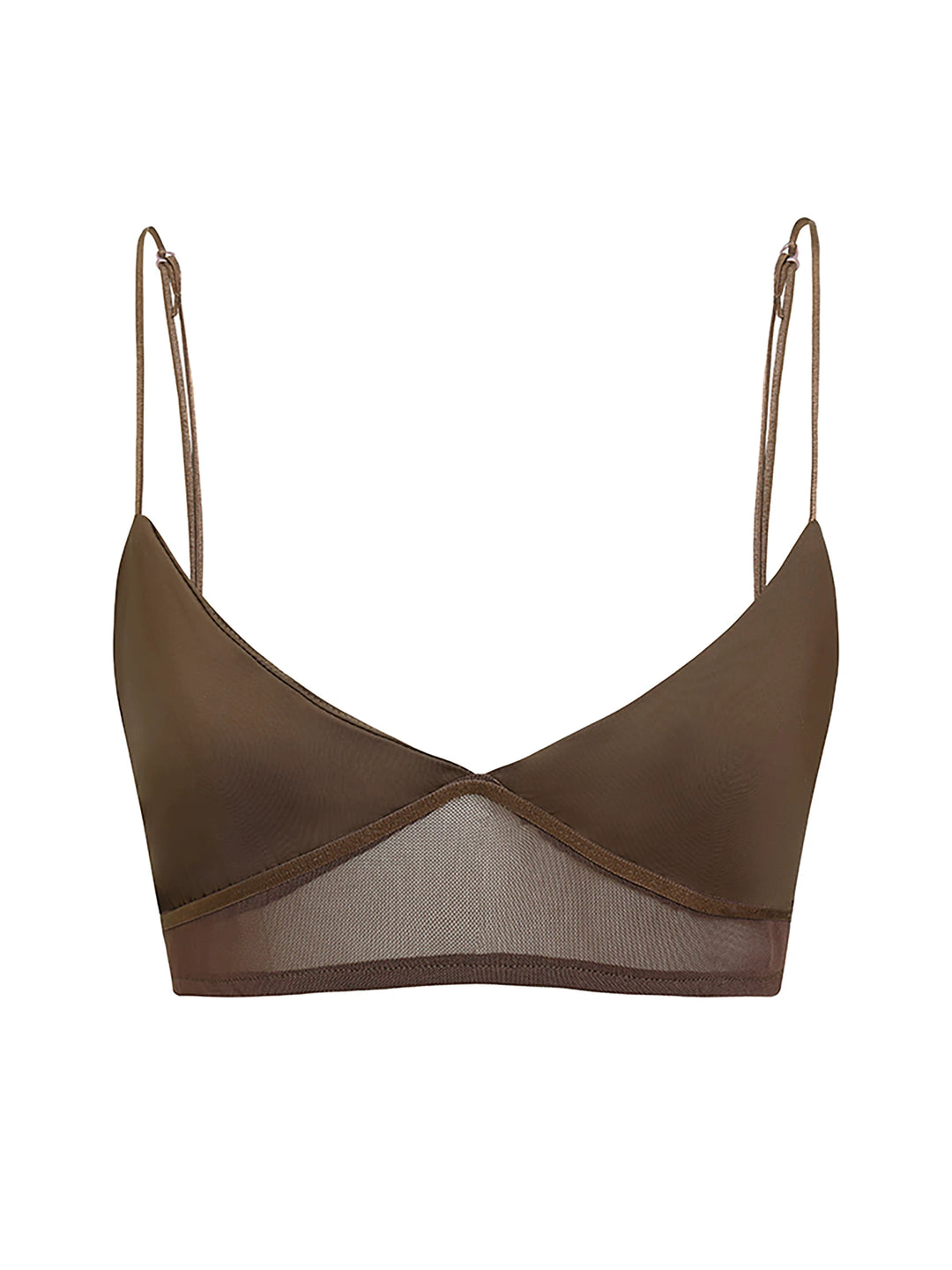 Damen nan bügelloser Soft-BH mit Mesh-Unterbrustband und verstellbaren Spaghettiträgern EB