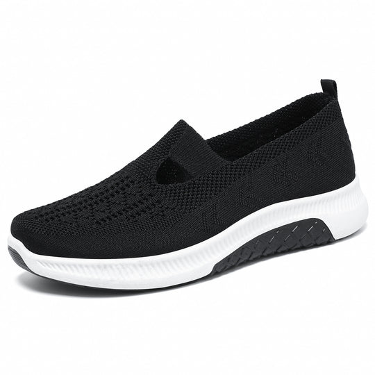 Damen nan elastischer Strick-Slipper mit perforiertem Atmungsnetz und dämpfender Leichtsohle EB