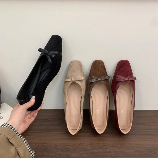Damen elegante Mokassins mit dekorativem Schleifenakzent EB