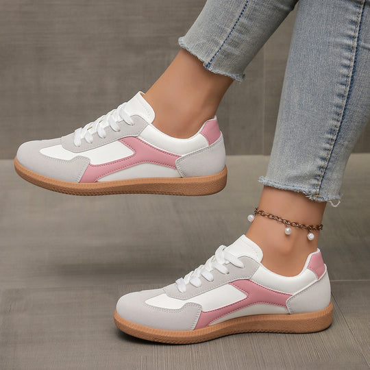 Damen sportliche Sneakers im Retro-Stil mit atmungsaktiver Oberflächenstruktur und rutschfester Sohle EB