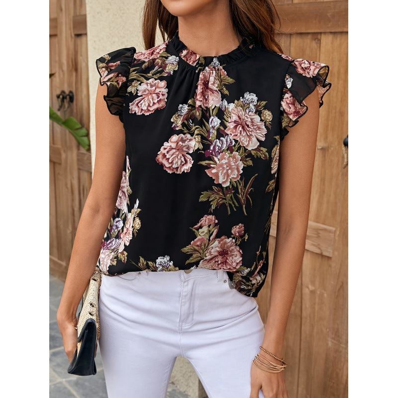 Damen Blumenshirt mit Peplum-Design EB