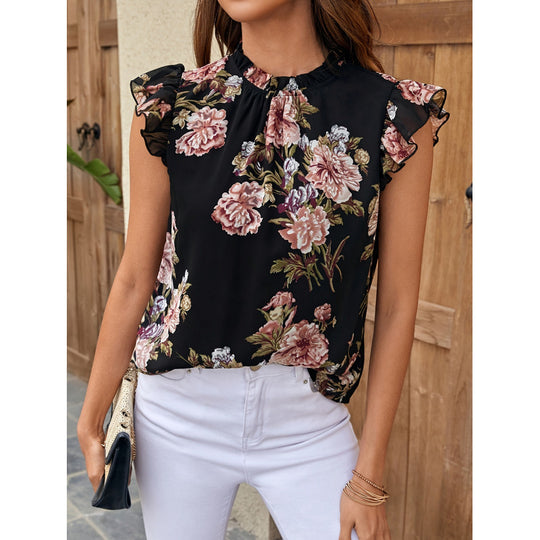 Damen Blumenshirt mit Peplum-Design EB