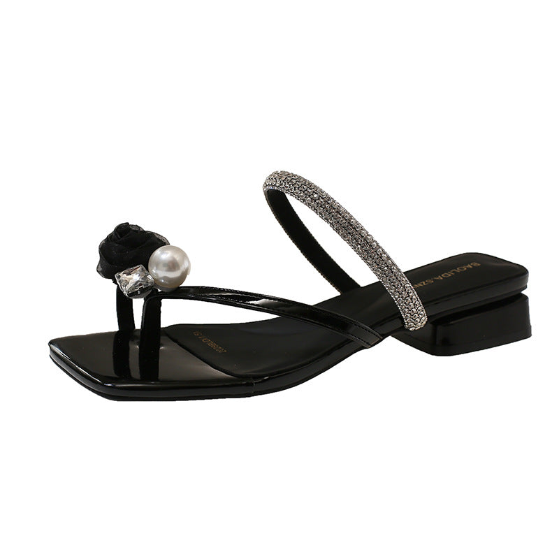 Damen Glamouröse Riemchen-Sandalen mit funkelnden Details EB