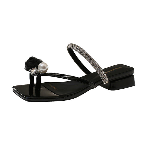 Damen Glamouröse Riemchen-Sandalen mit funkelnden Details EB