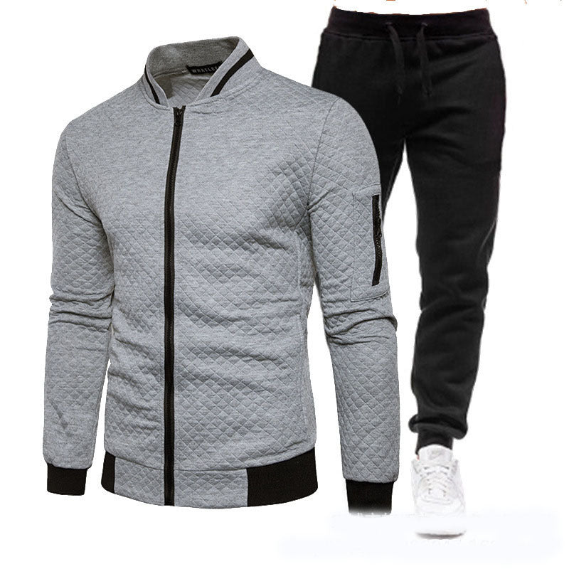 Herren modische Trainingsjacke mit Stehkragen und Sporthose EB