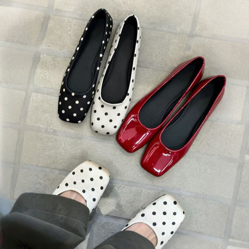 Damen Ballerinas mit elegantem Punktdesign und komfortablem Fußbett EB