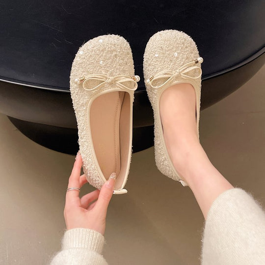 Damen Ballerinas mit zierlichem Perlenakzent EB