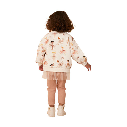 Mädchen Sweatshirt-Kleid mit verspieltem Ballettmotiv und Tüllrock EB