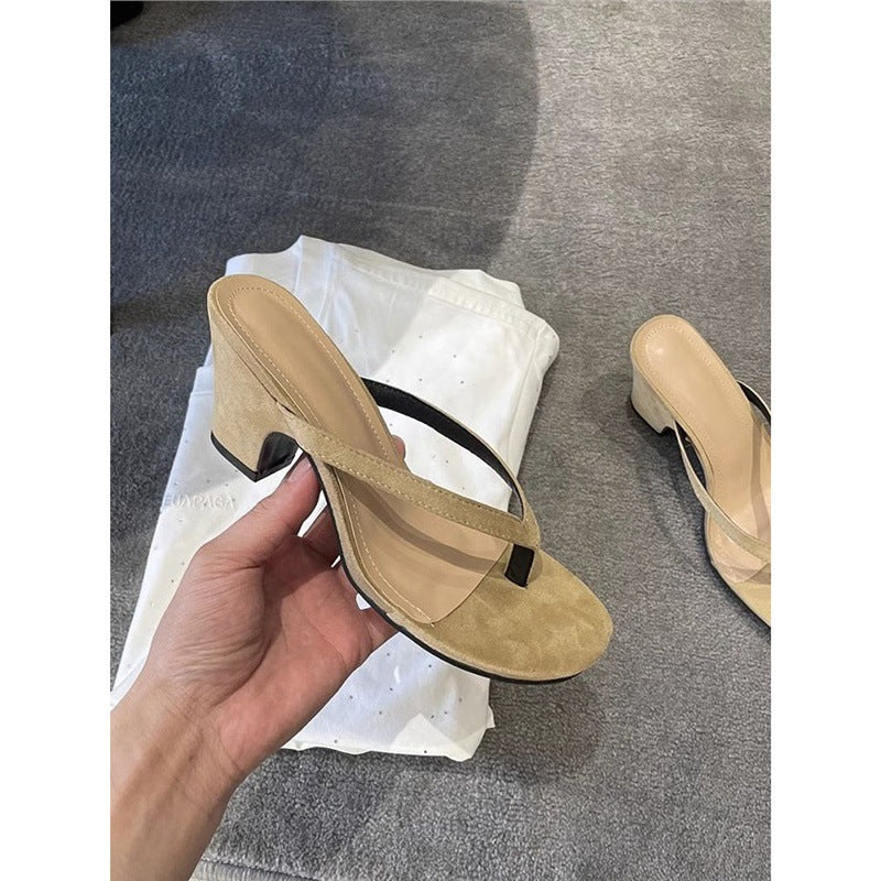 Damen elegante Zehentrenner Sandalen mit schickem Riemendesign EB