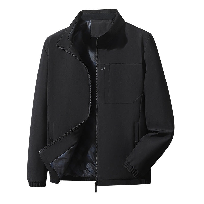 Herren moderner Komfort-Blouson mit innen kariertem Futter, verdecktem Zweiwege-Reißverschluss und elastischen Ärmelbündchen EB