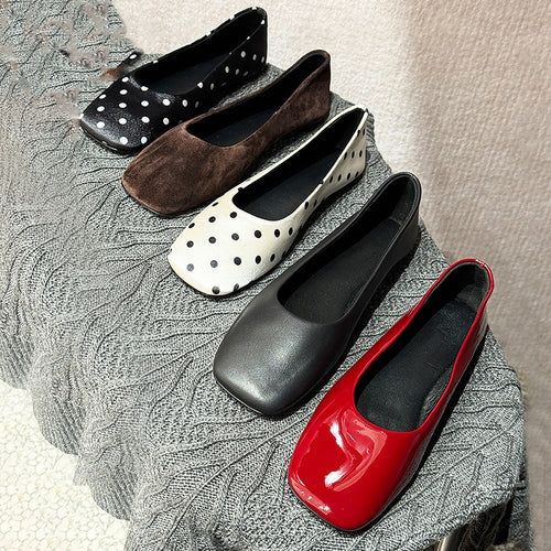 Damen Ballerinas mit elegantem quadratischen Zehenbereich und komfortabler Innensohle EB