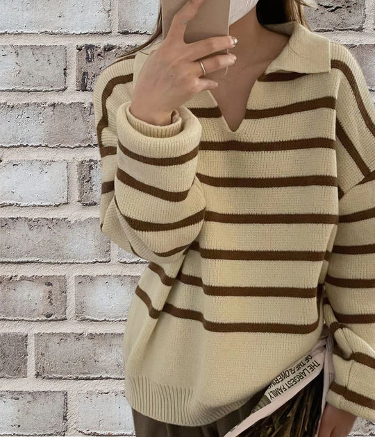 Damen gestreifter Pullover EB