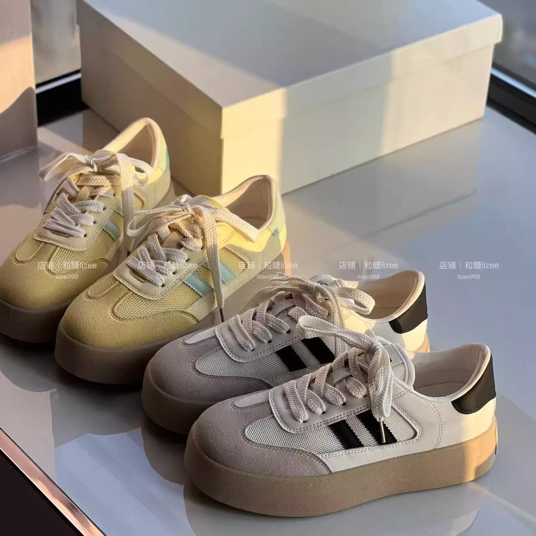 Damen Plateau-Sneaker mit atmungsaktiver Konstruktion und modischen Akzenten EB