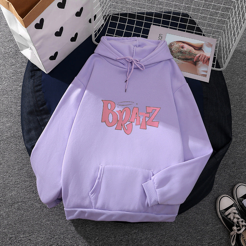 Damen nan lässiger Kapuzenpullover im Oversized-Schnitt mit Lettering-Grafik und Kängurutasche EB