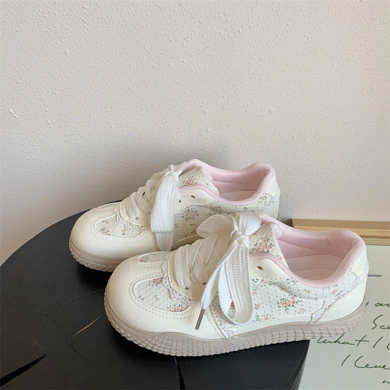 Damen Sneakers mit floralem Spitzen-Design und bequemer Polsterung EB