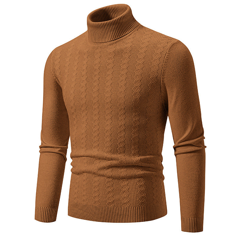 Herren Komfortabler Rollkragenpullover mit strukturiertem Design und hochwertiger Baumwolle EB