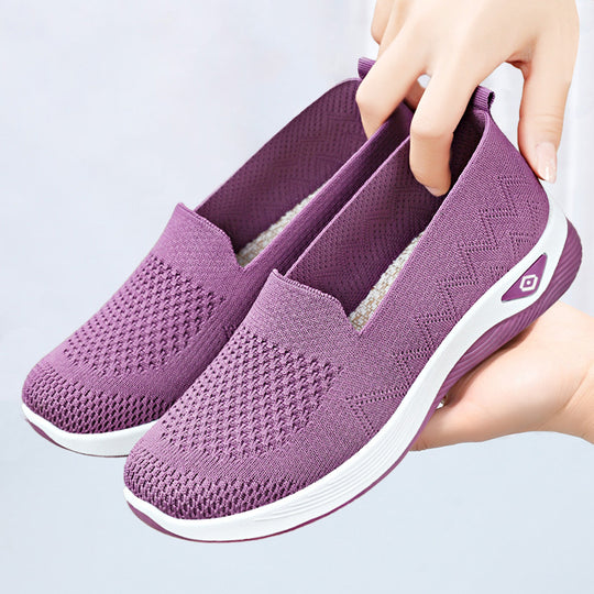 Damen Leichte Slip-On Freizeitschuhe mit atmungsaktivem Mesh-Obermaterial EB
