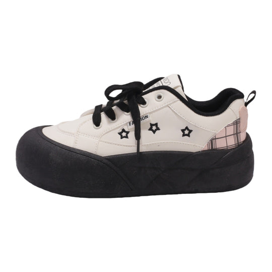 Damen Hochfront Sneaker mit trendigem Plateau und Sternen-Applikationen EB