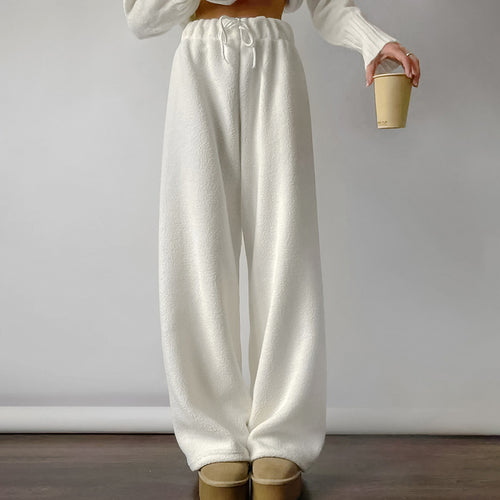 Damen Bequeme Fleece-Hose mit weitem Schnitt EB