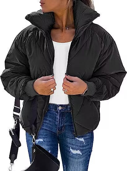 Damen Wärmeisolierte Steppjacke mit hohem Kragen und elastischen Bündchen EB